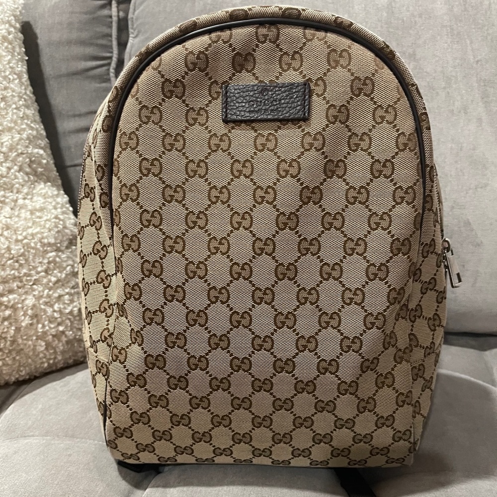 Gucci Brown GG Canvas Backpack